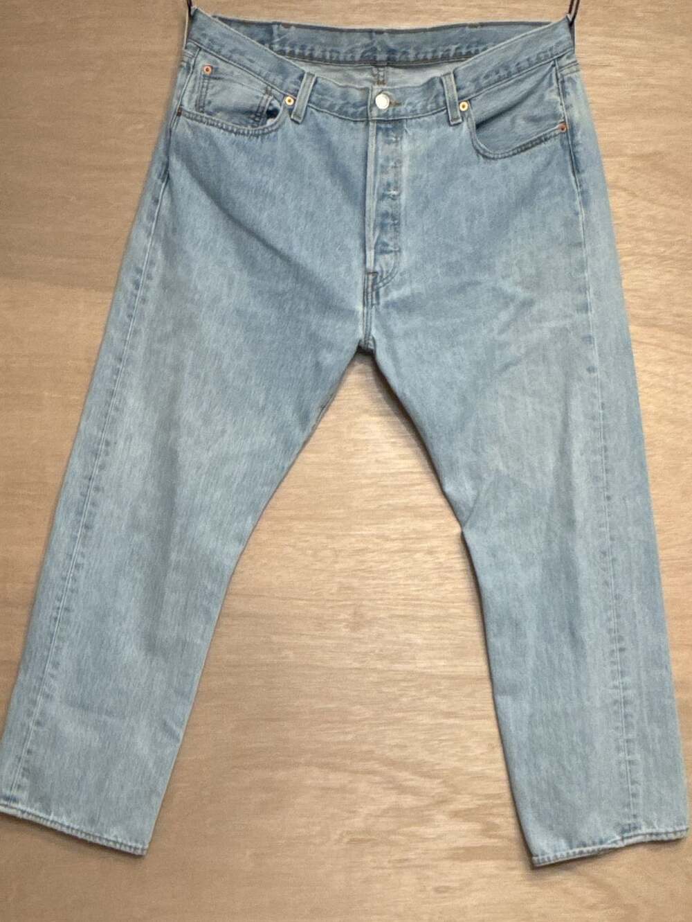 Levi's 501 Original Jeans W40 L30 Light Wash Button Fly Denim